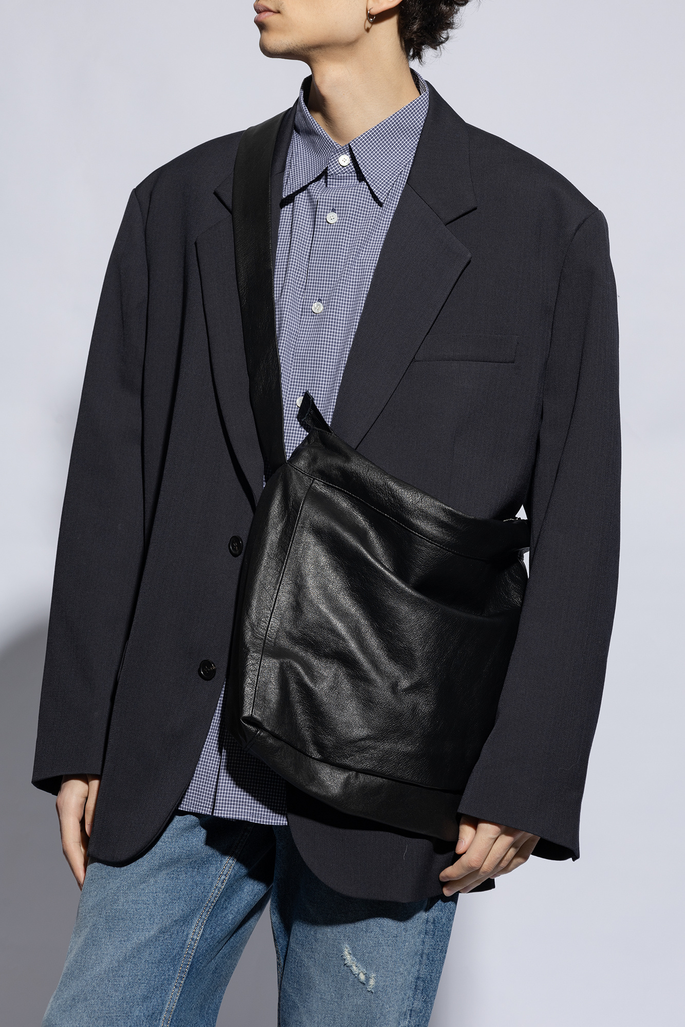 Black Draped shoulder bag Discord Yohji Yamamoto